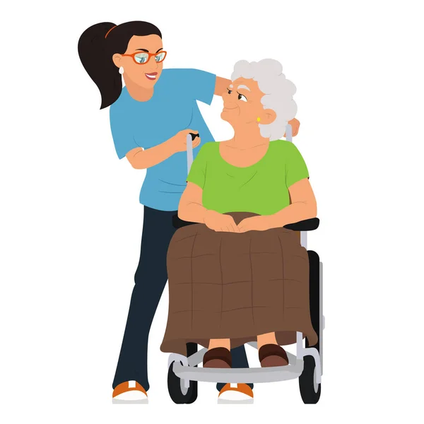 Care professional supporting an older client